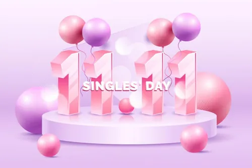 双11双12年度促销海报文本可编辑EPS矢量模板