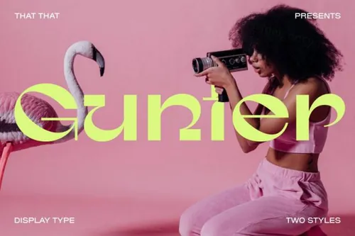 复古俏皮怪诞好玩有趣的无衬线英文字体 Gunter Display Font