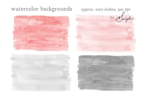 手绘水彩笔刷形状背景素材 Watercolor , Background