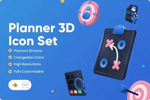 三维渲染卡通市场策划规划商业定位营销插画素材 Target