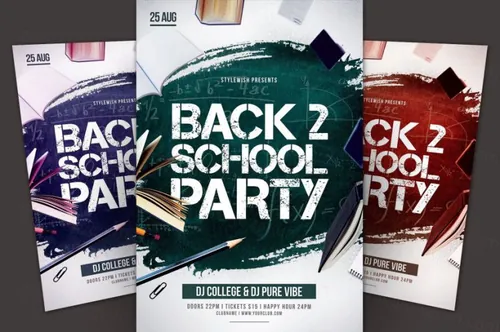 学校海报模板 Back 2 School Flyer Template