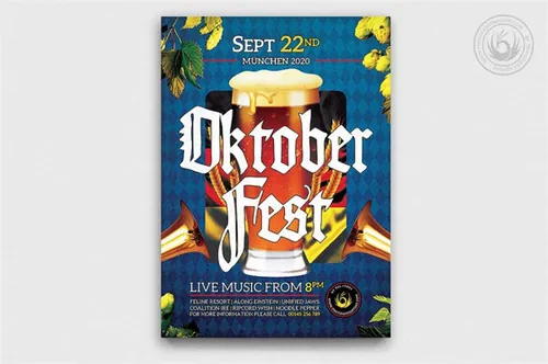 啤酒节海报模板 Oktoberfest Flyer