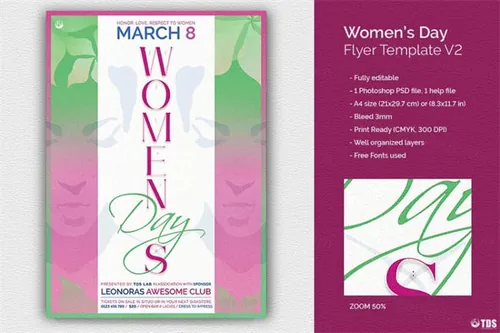 38妇女节海报模板 Womens Day Flyer
