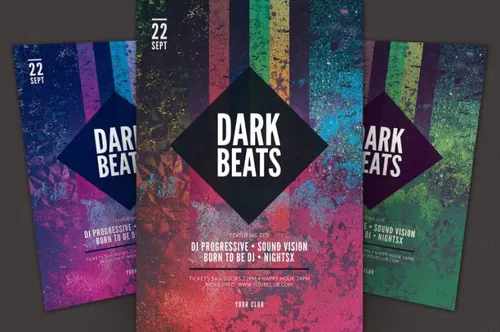 音乐聚会海报模板 Dark Beats Flyer Template