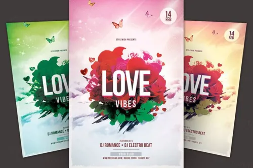 爱的氛围传单模板 Love Vibes Flyer Template