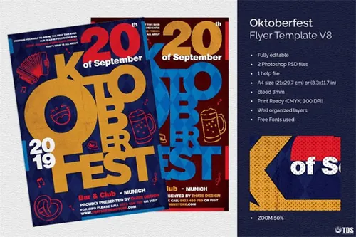 啤酒节传单PSD模板v8 Oktoberfest Flyer