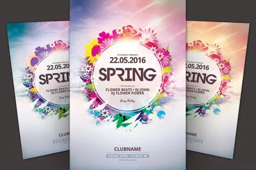 春天花卉传单海报模板 Spring Flyer Template