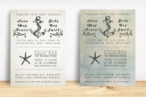 海滩婚礼邀请函模板包 Beach Wedding Invitation Pack