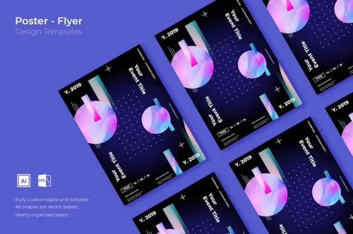 时尚高端简约渐变配色海报宣传单