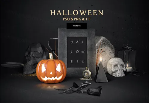 高逼格Halloween万圣节3D场景元素