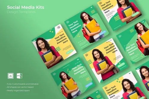 高端时尚简约流行渐变色彩配色srtp-social-media