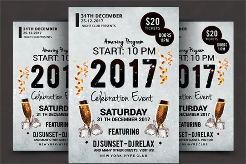 新年主题海报模板 New Year Party Flyer