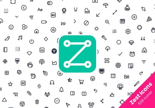 简单大胆的现代图标集 Zest Icons