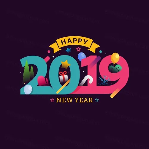 时尚高端简约可爱风格的新年圣诞节Happy-New-Year