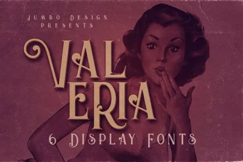 古典装饰字体 Valeria – 6 Display Fonts