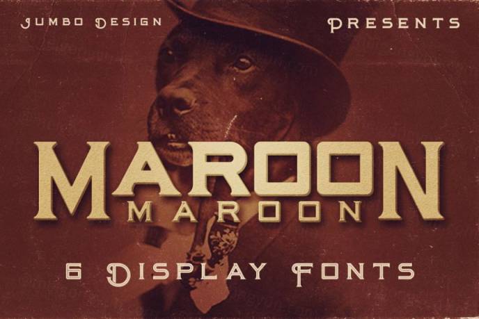 复古故事字体 Maroon – 6 Vintage Style Fonts