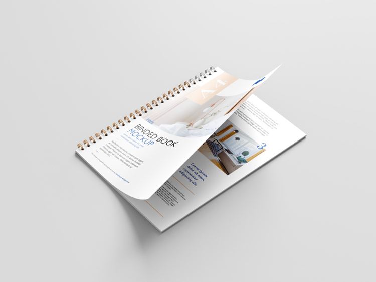 装订书籍小册子画册设计提案样机PSD模板 Binded book mockup