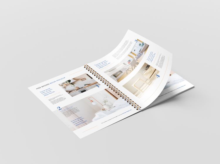 装订书籍小册子画册设计提案样机PSD模板 Binded book mockup