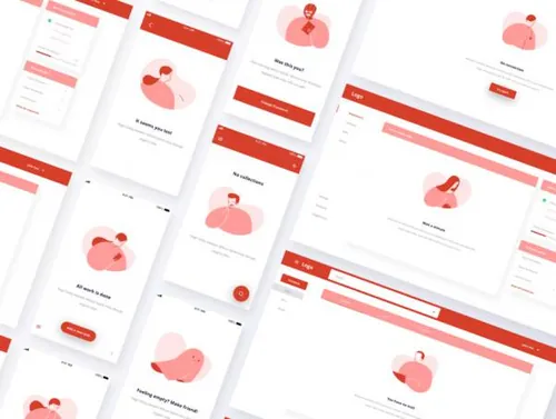 粉色空间状态说明页面Empty state illustration