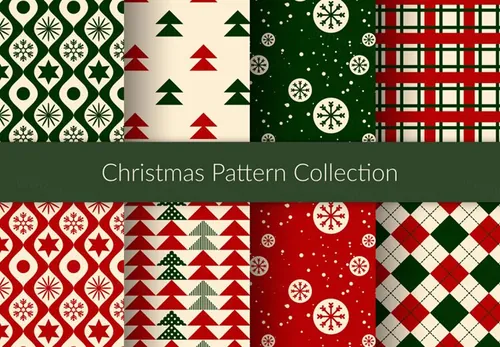 圣诞节背景矢量图案 Nice Christmas patterns