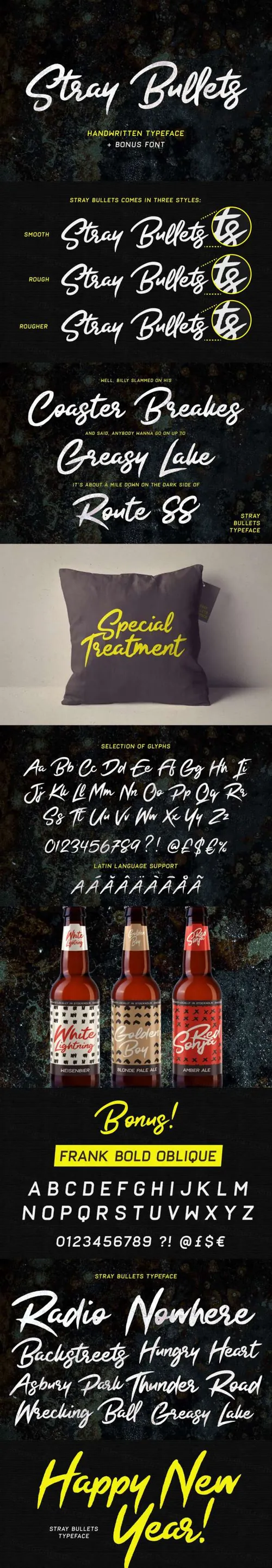 手写签名笔刷字体 Stray Bullets – Signature brush font