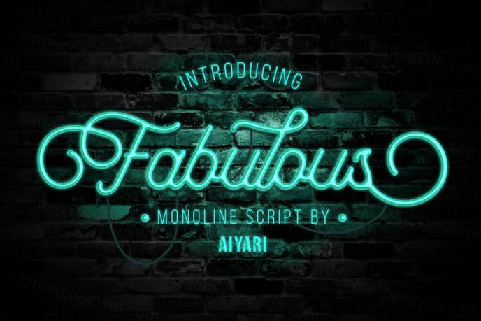 复古手写字体 Fabulous Monoline Script