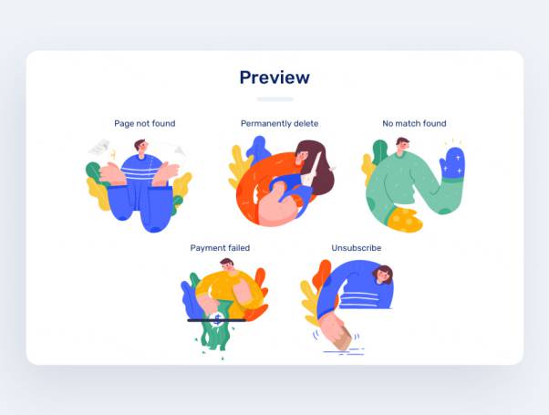 抽象的错误状态图示Error State Illustrations