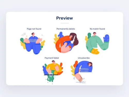 抽象的错误状态图示Error State Illustrations