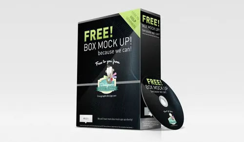 包装纸盒模型PSD贴图模板Packaging Box and CD Mockup