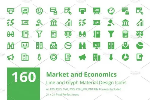 经济市场矢量图标 160 Market and Economics Icons