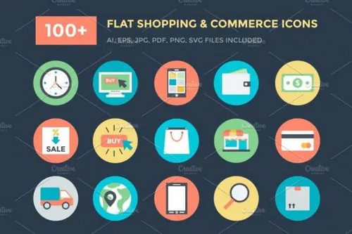 100 购物和商业图标下载 Shopping and Commerce Icon