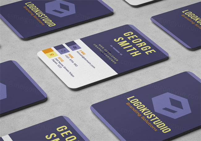 CUBE Business立方体插画名片模板PSD模板CUBE Business Card Template (Horizontal...
