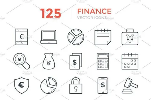 金融矢量图标 125 Finance Vector Icons