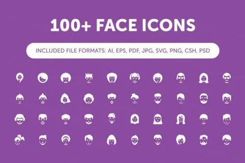 人物头像图标制作 100  Face Icons