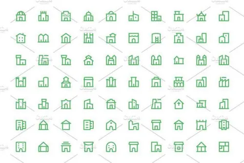 175 建筑线条图标下载 175  Building Line Icons 31
