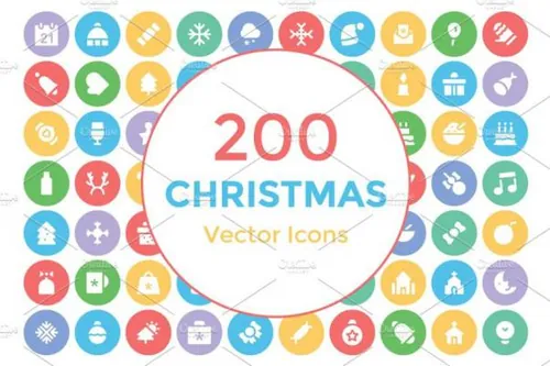 圣诞节图标素材 200 Christmas Vector Icons