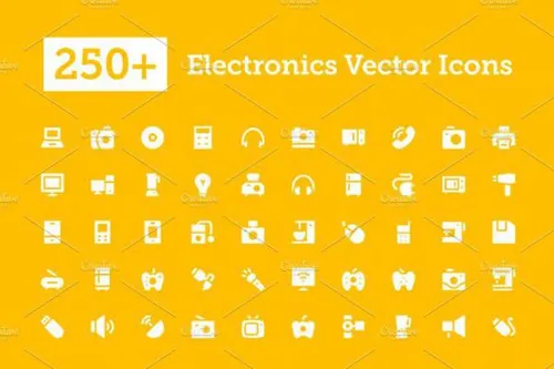 电器矢量图标素材 250  Electronics Vector Icons
