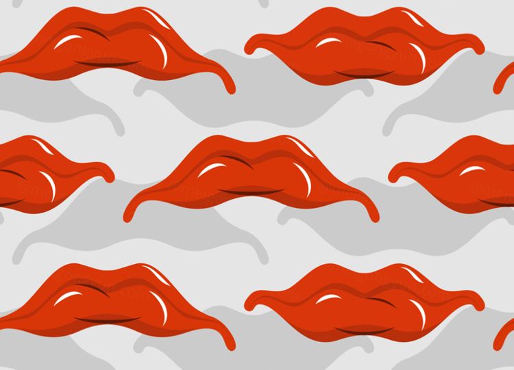 倔强的小嘴性感可爱矢量插图