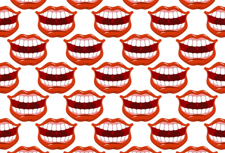 露出牙齿哈哈大笑的大嘴巴