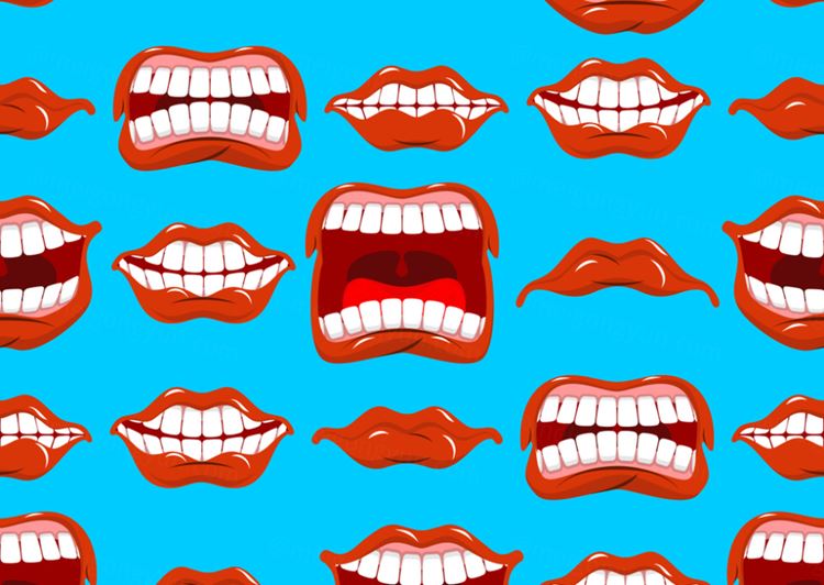 丰富多彩的不同表情的嘴巴图案