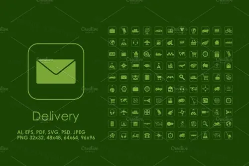 物流快递图标素材 110 Delivery simple icons