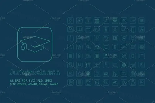简单的法学图标素材 72 Jurisprudence simple icons