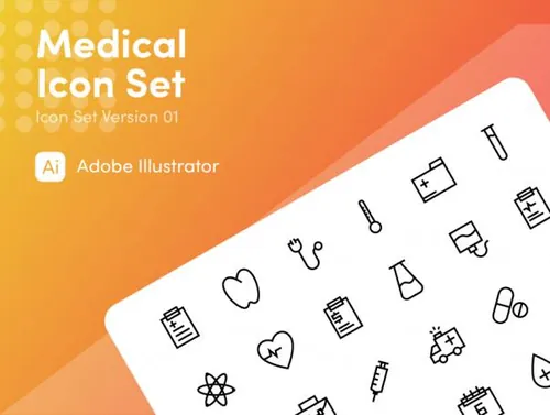 医疗医学相关的APP设计必备图标素材矢量图标