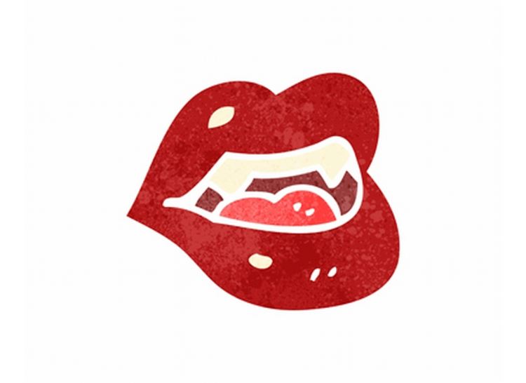 性感的吸血鬼嘴巴创意嘴唇热转印图案