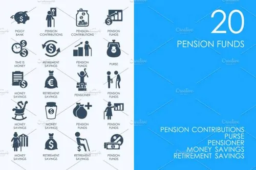 退休储蓄的图标素材 Retirement savings icons