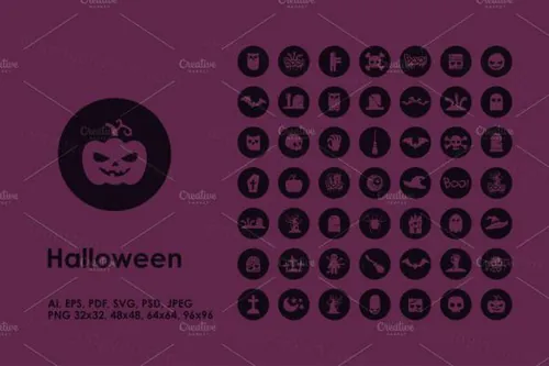 万圣节矢量图标素材 Halloween icons