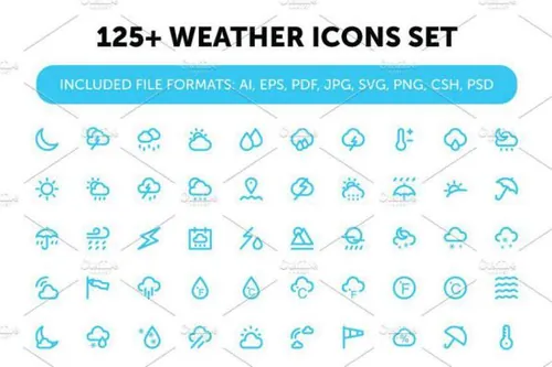 天气图标素材 125  Weather Icons Set