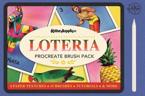 高质量日落风景可爱儿童水彩画墨水笔iPad笔刷素材 LOTE