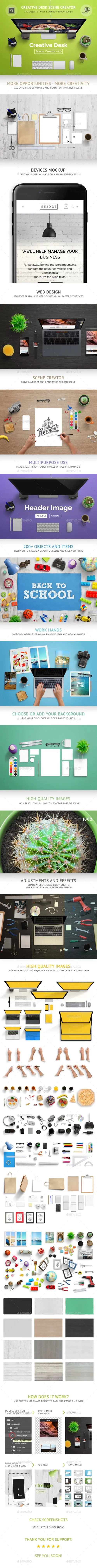 独立的创意桌面Mockups设计素材