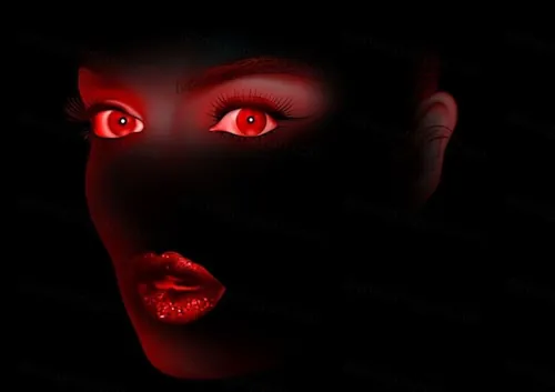 暗夜中的性感发光的女人矢量插画